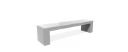 Banc espace public en béton armé - L.200 cm x l.45 cm x H.45 cm - avec ou sans assise et dossier en bois