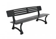 Banc extérieur en acier - Ajouré – 3 places - L.1800 x P.605 x H.750 mm - Coloris au choix