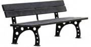 Banc extérieur en plastique recyclé Piètement fonte