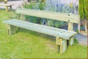 Banc jardin public en bois 2000 mm