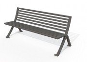 Banc public horizon - Lames métal - Longueur : 1752 mm