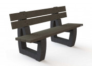 Banc plastique recyclé de ville - Assise : 441 mm