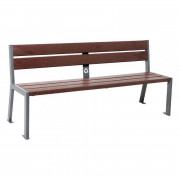 Banc public en plastique recyclé et acier