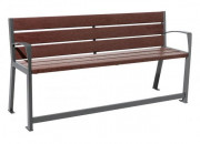 Banc plastique recyclé et acier spécial sénior - Longueur : 1800 mm