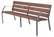 Banc public - 6 lames en plastique recyclé - L.1800 mm x H. assise 444 mm