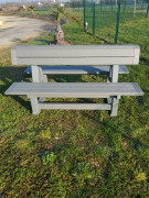 Banc public assise double - en matériau 100 % recyclé - Longueur : 190 cm