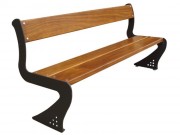 Banc public en bois et acier