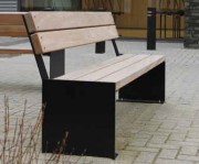 Banc public en bois et acier renforcé