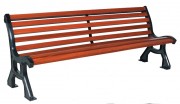 Banc public en bois exotique - Longueur 1965 mm - Pieds en fonte