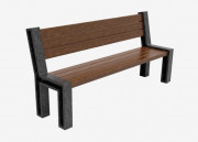 Banc public en plastique recyclé - Longueur : 1930 2000 mm
