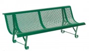 Banc public métal tôle grillagée - L.2000 mm - À poser ou à sceller