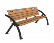 Banc en acier et compact HPL - 3 places - Effet Lames - Structure anthracite - L.1970 x P.735 x H.800 mm - Coloris au choix