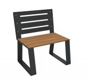 Banc en acier et compact HPL - 1 place - Effet Lames - Structure anthracite - L.700 x P.600 x H.805 mm - Coloris au choix
