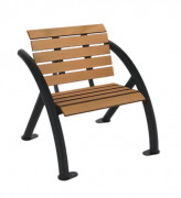 Banc en acier et compact HPL - 1 place - A Lames - Structure anthracite - L.770 x P.735 x H.800 mm - Coloris au choix