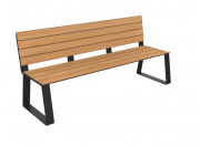 Banc en acier et compact HPL - 3 places - Effet Lames - Structure anthracite - L.1800 x P.585 x H.810 mm - Coloris au choix