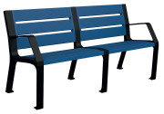 Banc public plastique recyclable - L.860 mm à 2440 mm - H. assise 446 mm
