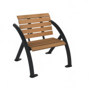 Banc en acier et compact HPL – 1 ou 3 places - Effet lames - Structure anthracite - L.770 ou 1970 x P.735 x H.800 mm - Coloris au choix