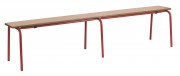 Banc scolaire médium - T4 à T6 - L.120 cm à 200 cm - mélaminé - empilable