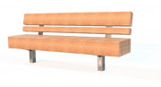 Banc urbain en acier inox et bois 200 cm - Avec dossier