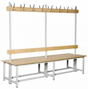 Banc vestiaire double face bois