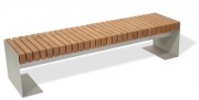 Banquette acier à assise en douglas