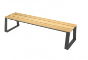 Banquette en acier et bois - 3 places - L.1800 x P.535 x H.420 mm