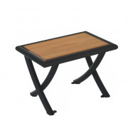 Banquette en acier et compact HPL - 1 place - A Lames - Structure anthracite - L.700 x P.450 x H.455 mm - Coloris au choix