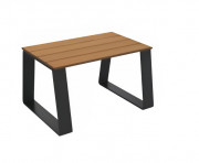 Banquette en acier et compact HPL - 1 place - Effet Lames - Structure anthracite - L.700 x P.535 x H.410 mm - Coloris au choix