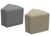 Banquette en plastique recyclable courbe 45° - Hauteur : 490 mm - ? fixer au sol