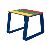 Banquette en acier et compact HPL pour enfant - 1 place - L.450 x P.430 x H.350 mm – Multicolore
