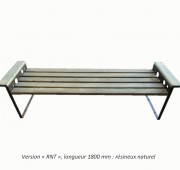 Banquette mixte acier, bois, alu