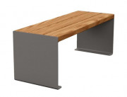 Banquette publique acier et bois - L. 450, 1200 ou 1800 mm