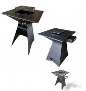 Barbecue brasero plancha en acier - 85x85 cm