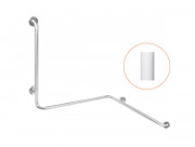 Barre de douche d'angle 2 murs inox