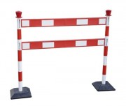 Kit barrières de signalisation de chantier pvc - 6 poteaux et 10 lisses
