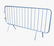 Barrière de police en acier galvanisé grise