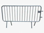 Barrière de police avec plaque en acier galvanisé grise