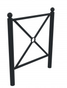 Barrière de ville en acier - Boule - L.1000 à 1500 x P.76 x H.1200 mm – Anthracite