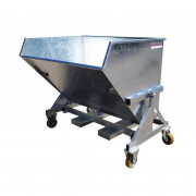 Benne auto-basculante galvanisée - Volume de 250 à 2000 L - Charge 1000 ou 1350 kg
