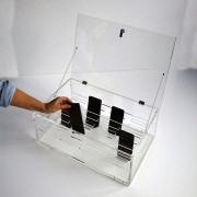 Boîte de rangement pour smartphones en plexiglas avec serrure - 28 téléphones (personnalisable sur demande)