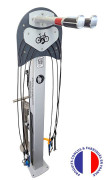 Borne de réparation et gonflage pour vélo et trottinette - H.149 cm x L.45 cm x P.63 cm - 8 outils - Pompe avec manomètre