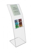 Présentoir brochure sur pied en plexiglas - Format 1/3 A4