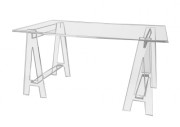 Bureau tréteaux en plexi