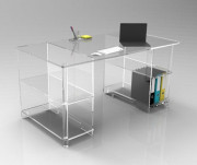 Bureau et caissons en Plexiglas