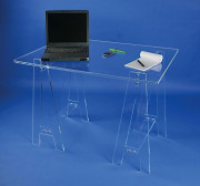 Bureau sur Tréteaux en Plexiglas - Plateau 100/75 cm - Hauteur : 73 cm