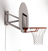 But de basket mural entrainement / scolaire extérieur - Déport 0,60 m - Hauteur réglable 2,60 ou 3,05 m - Panneau rectangulaire ou demi lune- Vérin gaz ou vis