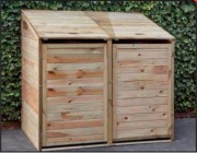 Cache conteneur double en bois - Dim. L140 x P85 x H135 cm
