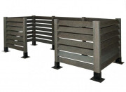Cache conteneur en plastique recyclé - modulable - hauteur : 120, 140 -160 cm