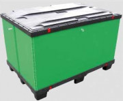 Caisse palette plastique avec couvercle et ceinture