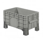 Caisse palette universelle légère - Fond et côtés pleins - 220 ou 285 L - L.1040 x l.640 x H. de 550 à 670 mm - Gris